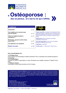 osteoporose : des os poreux? et c`est la vie qui s`effrite