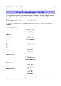 CHIN1100 Chinois élémentaire : Poser des questions et y répondre