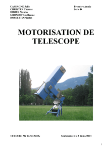 PROJET : MOTORISATION DE TELESCOPE