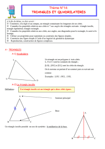 Thème N°14: TRIANGLES ET QUADRILATERES