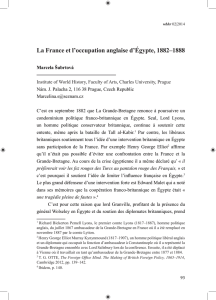 La France et l`occupation anglaise d`Égypte, 1882–1888