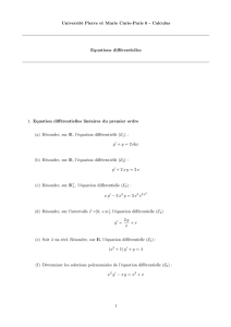 Exercices - Equations diffrentielles - IMJ-PRG