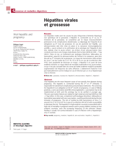 Grossesse et maladies digestives : hépatites virales