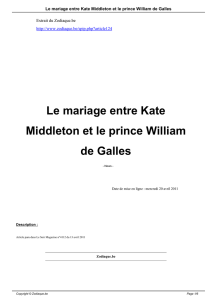 Le mariage entre Kate Middleton et le prince William