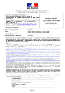 NOTE DE SERVICE DGAL/SDPRAT/N2012