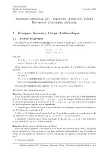 Alg`ebre générale (ii) : Groupes, Anneaux, Corps Révisions d