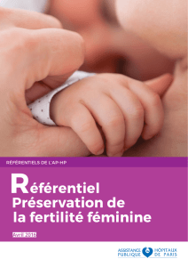 Référentiel Préservation de la fertilité féminine