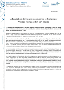 La Fondation de France récompense le Professeur Philippe