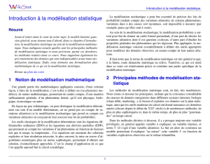 Introduction à la modélisation statistique
