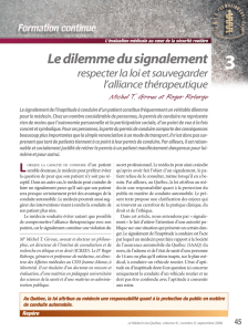 Le dilemme du signalement respecter la loi et sauvegarder l`alliance