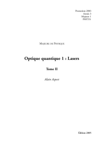 Optique quantique 1 : Lasers
