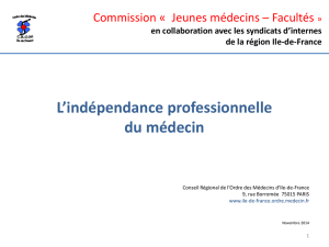 L`indépendance professionnelle - Conseil régional Île-de