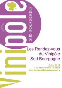 actes RDV 2014 - Vinipôle Sud Bourgogne
