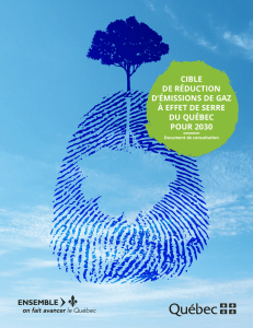 Cible de réduction d`émissions de gaz à effet de serre