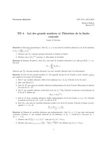TD 4 – Loi des grands nombres et Théorème de la limite centrale