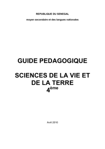 guide pedagogique sciences de la vie et de la terre 4 - Sen