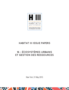 habitat iii issue papers 16 - écosystèmes urbains et gestion des