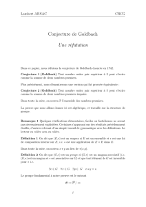 Conjecture de Goldbach Une réfutation