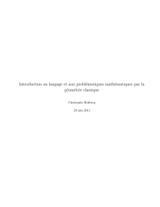 Introduction au langage et aux problématiques mathématiques par