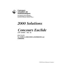 Concours Euclide 2000 Solutions