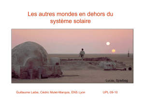 Les autres mondes en dehors du système solaire