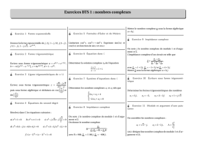 Exercices BTS 1 : nombres complexes