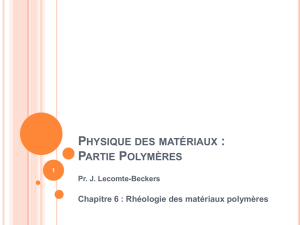 Physique des matériaux : Partie Polymères