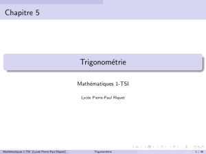 Chapitre 5 Trigonométrie