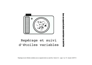 Repérage et suivi d`étoiles variables