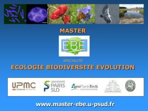 MASTER ECOLOGIE BIODIVERSITE EVOLUTION