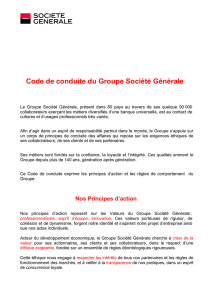 Code de conduite du Groupe Société Générale