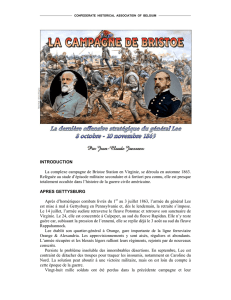 campagne de Bristoe - confederate historical association of belgium