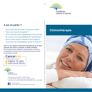 Chimiothérapie - Fondation contre le Cancer