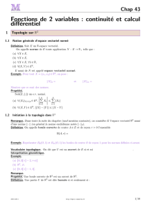 Fonctions de 2 variables : continuité et calcul différentiel