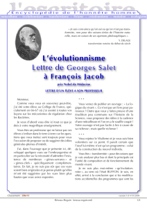 Lettre à François Jacob - Reseau