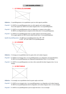 les quadrilatères 1. le parallélogramme 2. le losange 3. le