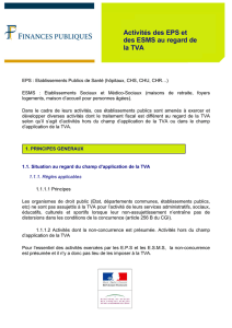 Activités des EPS et des ESMS au regard de la TVA