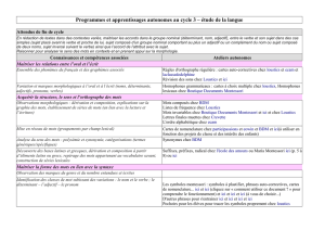 Programmes et apprentissages autonomes au cycle 3 – étude de la