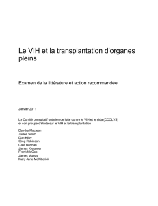 Le VIH et la transplantation d`organes pleins