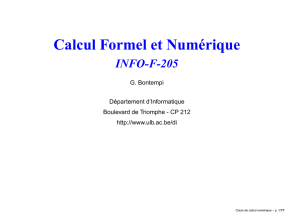 Calcul Formel et Numérique