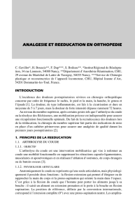 Analgésie et rééducation en orthopédie
