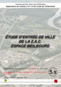 ÉTUDE D`ENTRÉE DE VILLE DE LA Z.A.C. ESPACE MEILBOURG