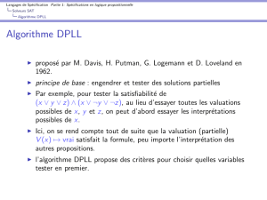 L`algorithme DPLL - présentation standard