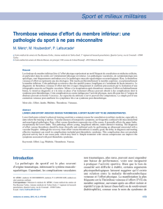 Thrombose veineuse d`effort du membre inférieur - École du Val