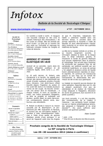 Infotox n°37 en PDF - Société de Toxicologie Clinique