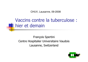 Vaccins contre la tuberculose : hier et demain