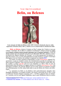 Belin, ou Belenos - Racines et Traditions