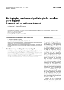 Ostéophytes cervicaux et pathologie du carrefour aéro
