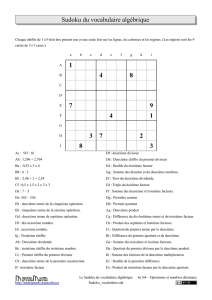 Sudoku du vocabulaire algébrique 1 4 8 7 9 4 1 3 7 2 8 3