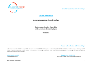 Acné, dépression, isotrétinoïne - Société Française de Dermatologie
